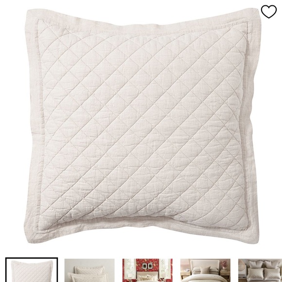 Pottery Barn Belgian Flax Linen Diamond Sham - Natural, Flax - Picture 3 of 3